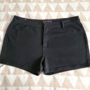 Black Soft Jean Shorts, Size 20, Black Rhinestones design